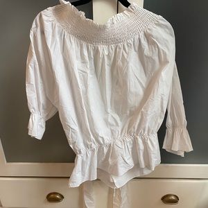 White over the shoulder blouse